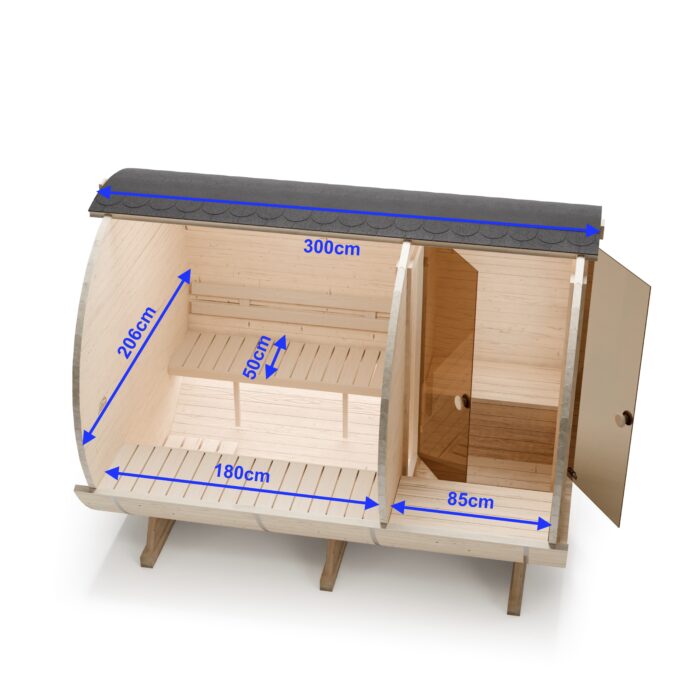 Sauna Beczka 340cm Model 3KR - obrazek 3